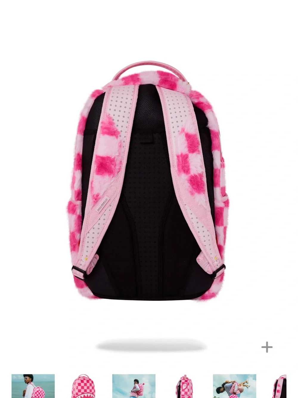 Sprayground Pink Checkered Shark Backpack (FIRM PRICE)